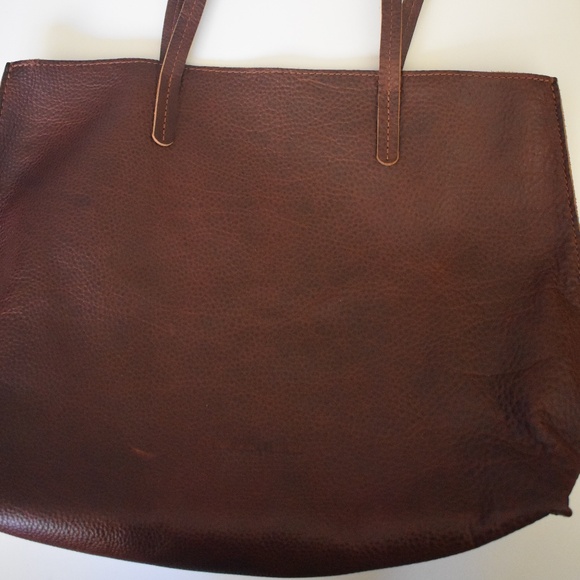 NIB Portland Leather Goods PLG Nutmeg Pebbled Leather Large August Tote - Picture 1 of 5